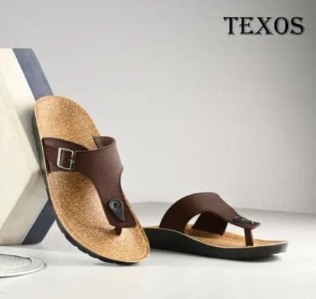 TEXOS Mens Brown Rexine Upper & PU Sole New Stylish Sandals For Men