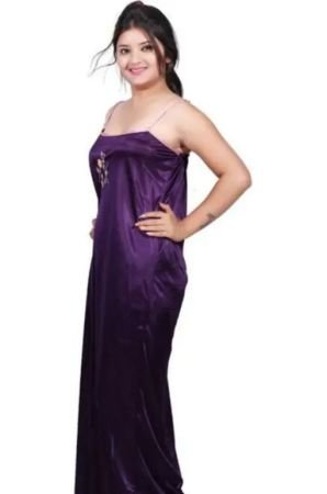 Satin embroidery Nightdress